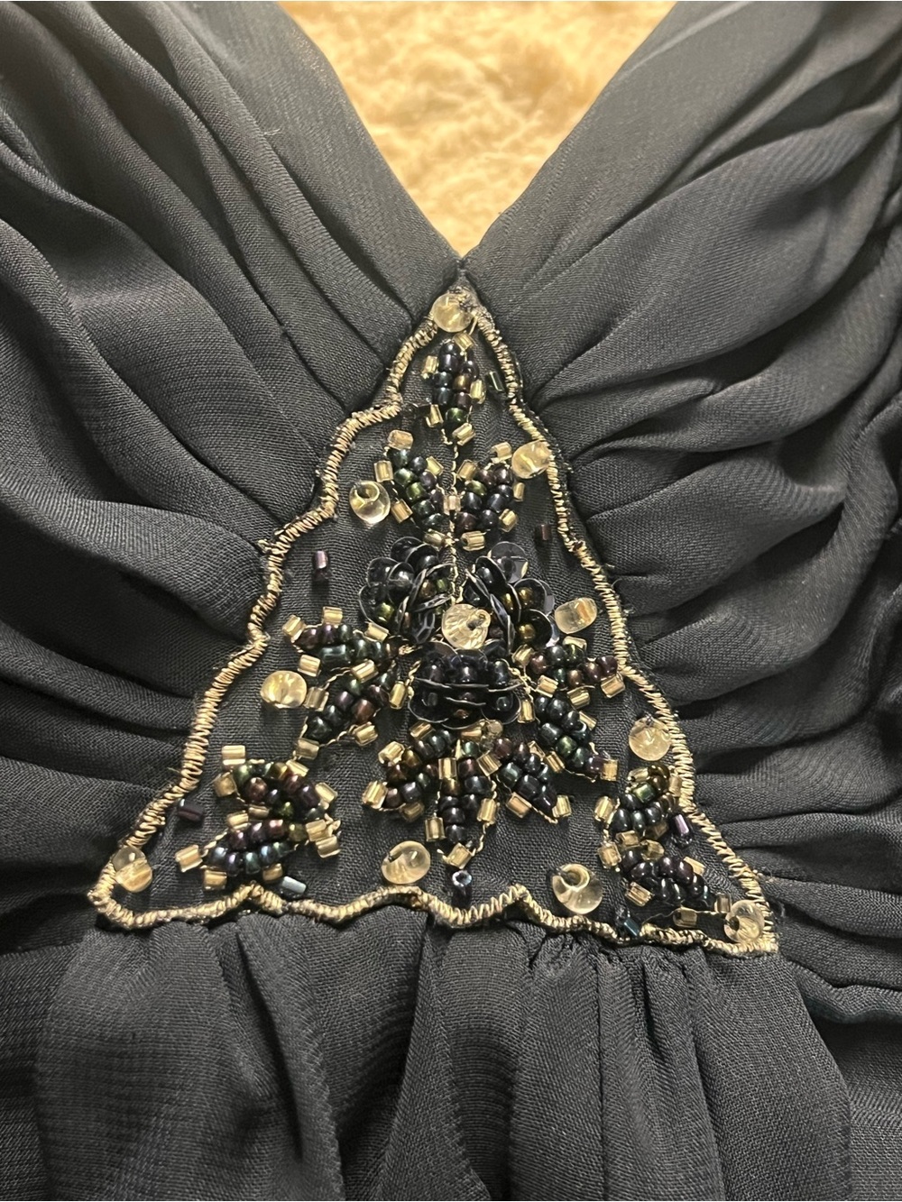 Couture collection prom formal dance dress Navy size 4 - Picture 3 of 5